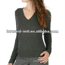 customized women's classic V neck cashmere pullover